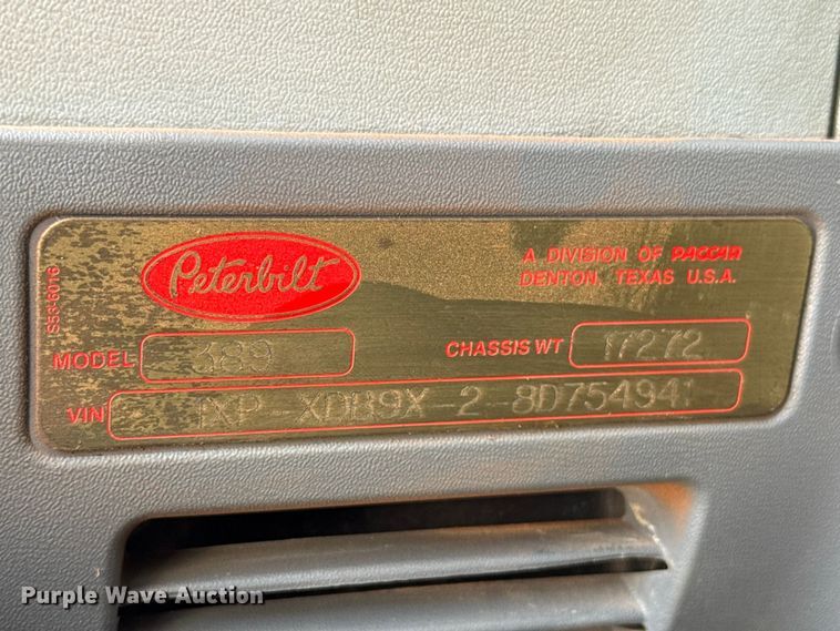 image for item FC4356 2008 Peterbilt 389 semi truck