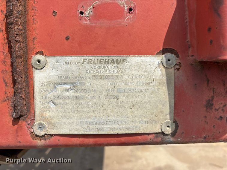 image for item FG0618 1985 Fruehauf PB100-T2W-48XW flatbed trailer