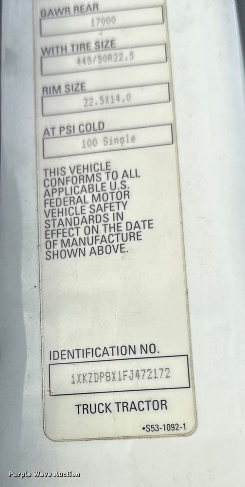 image for item FK1565 2015 Kenworth T880 semi truck