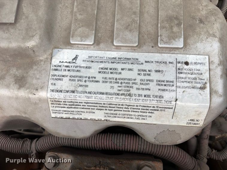 image for item FP4056 2016 Mack CXU semi truck