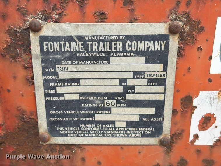 image for item FT6341 1992 Fontaine FTW-5-8048F flatbed trailer