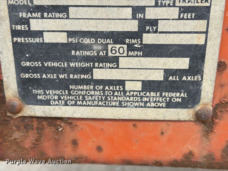 image for item FT6341 1992 Fontaine FTW-5-8048F flatbed trailer