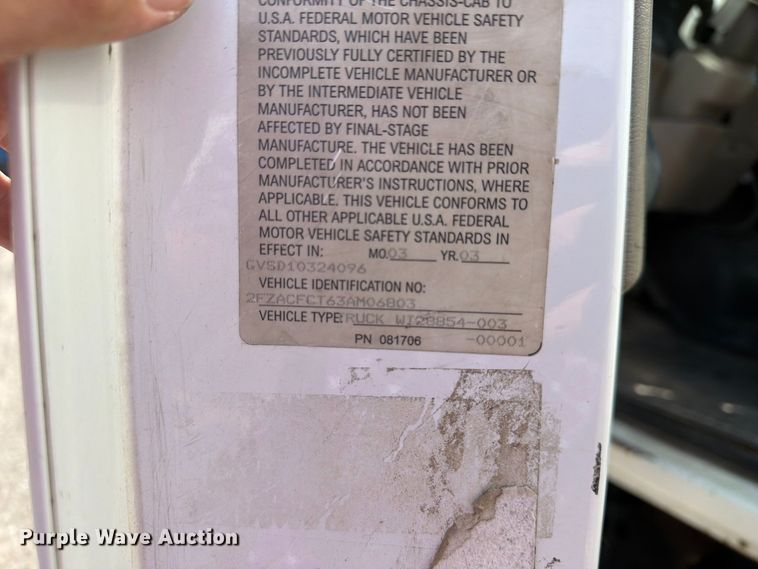 image for item FT8091 2003 Sterling Acterra box truck