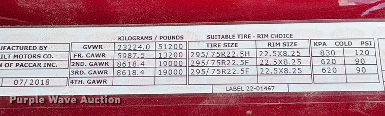image for item YA2222 2019 Peterbilt 567 semi truck