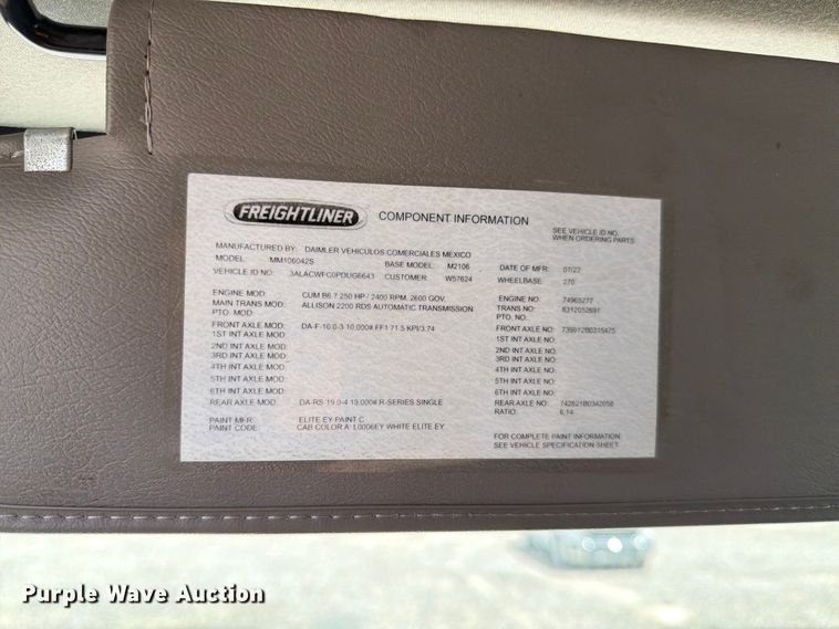 image for item YA3357 2023 Freightliner Business Class M2 box truck