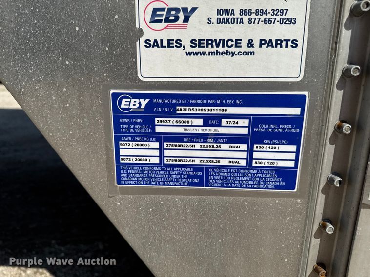 image for item YA4108 2025 EBY Bull Ride livestock trailer
