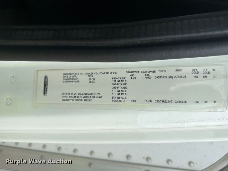 image for item YA4381 2020 Freightliner Business Class M2 box truck