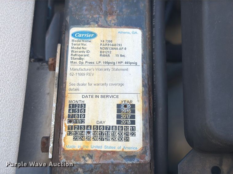 image for item YA4547 2016 Utility VS2RA refrigerated van trailer