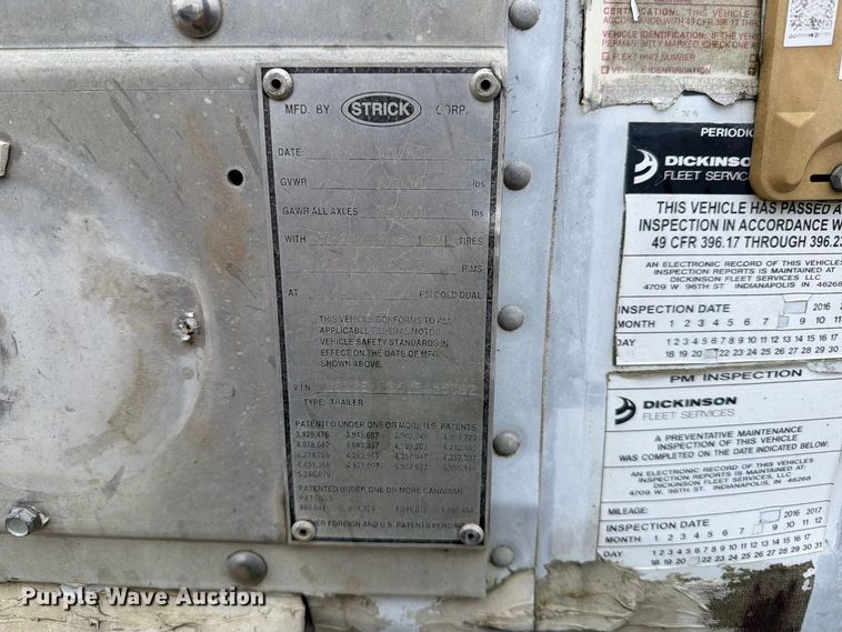 image for item YA5014 2000 Strick dry van trailer