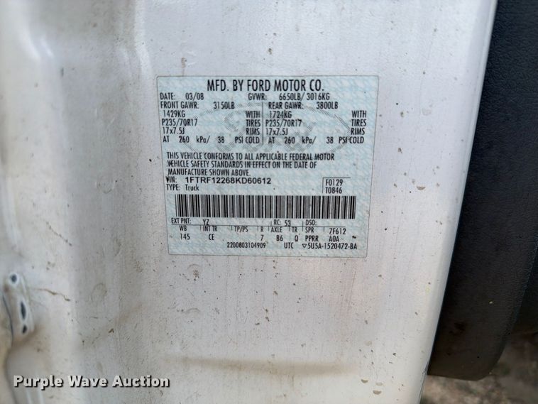 image for item DY3310 2008 Ford F150 pickup truck