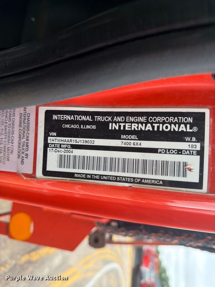 image for item DY3314 2005 International 7400 dump truck