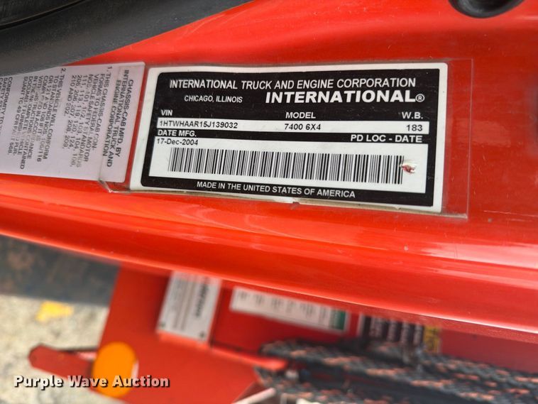 image for item DY3314 2005 International 7400 dump truck