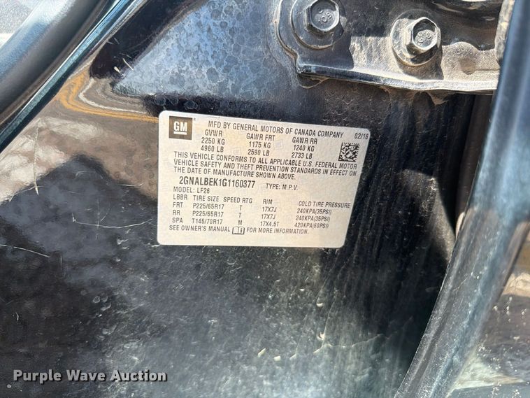 image for item DY3326 2016 Chevrolet Equinox SUV
