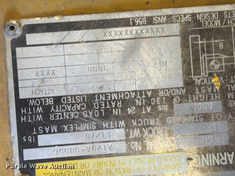 image for item DY3390 2000 Caterpillar GPL40 forklift