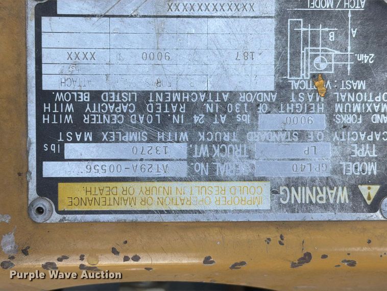 image for item DY3390 2000 Caterpillar GPL40 forklift