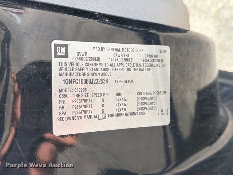 image for item EP7599 2008 Chevrolet Suburban SUV