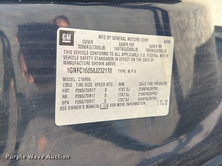 image for item EP7601 2008 Chevrolet Suburban SUV