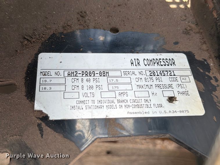 image for item EP7644 Mi-T-M AM2-PR09-08M air compressor