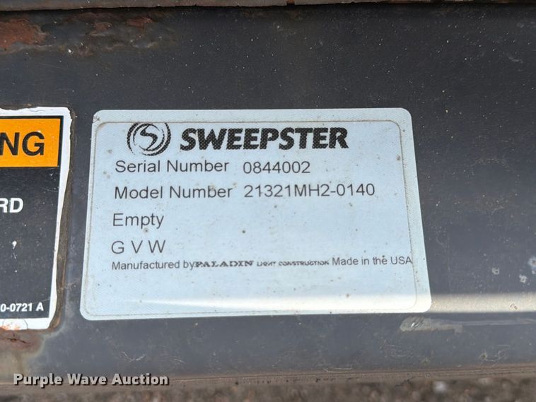 image for item EP7645 2008 Paladin Sweepster 21321MH2-0140 wheel loader broom
