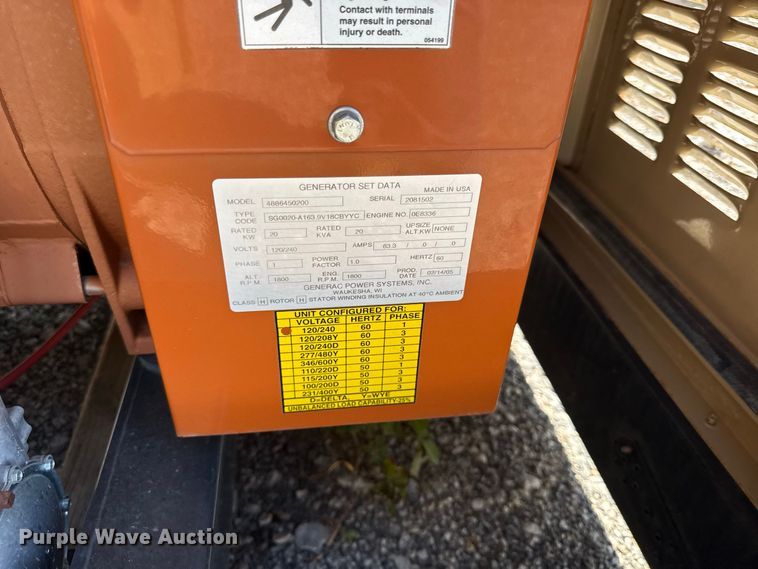 image for item EV6149 Generac 4886450200 generator