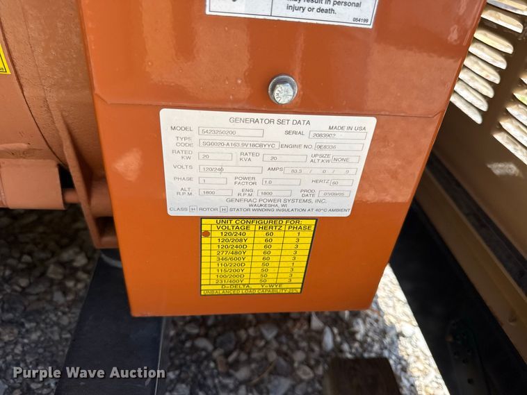image for item EV6150 Generac 542350200 generator