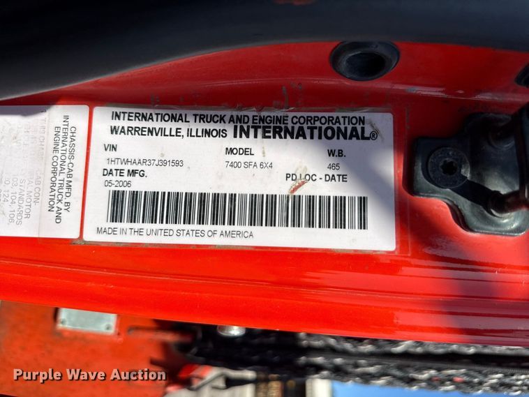 image for item EV6169 2007 International WorkStar 7400 dump truck