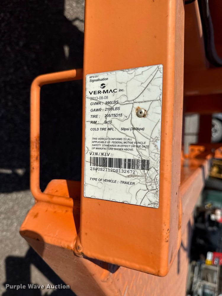image for item EV6175 Ver-Mac Arrow board arrow board trailer