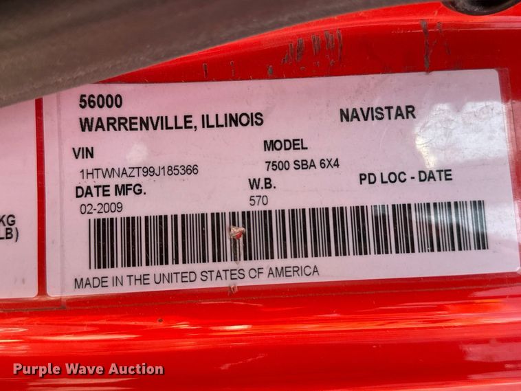 image for item EW4298 2009 International 7500 flatbed truck