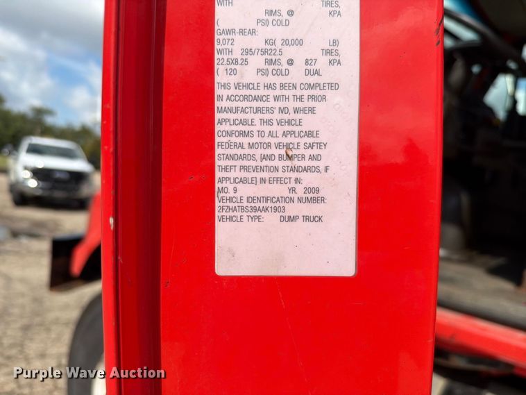 image for item FH6335 2009 Sterling L7500 Series dump truck