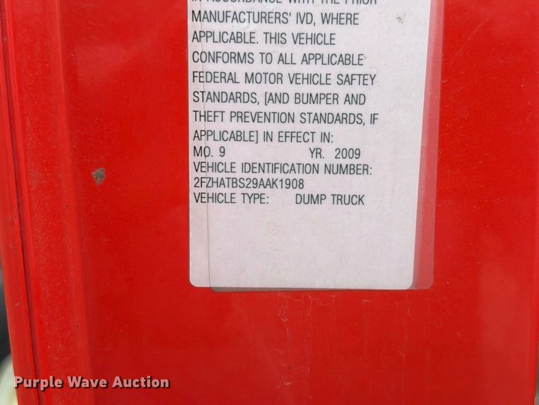 image for item FH6341 2009 Sterling L7500 dump truck