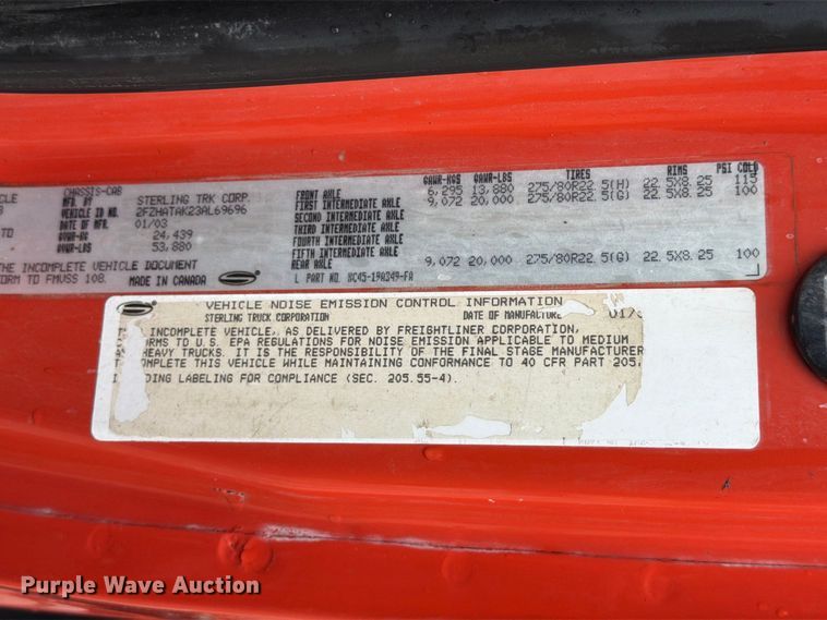 image for item FH6377 2003 Sterling L7500 dump truck