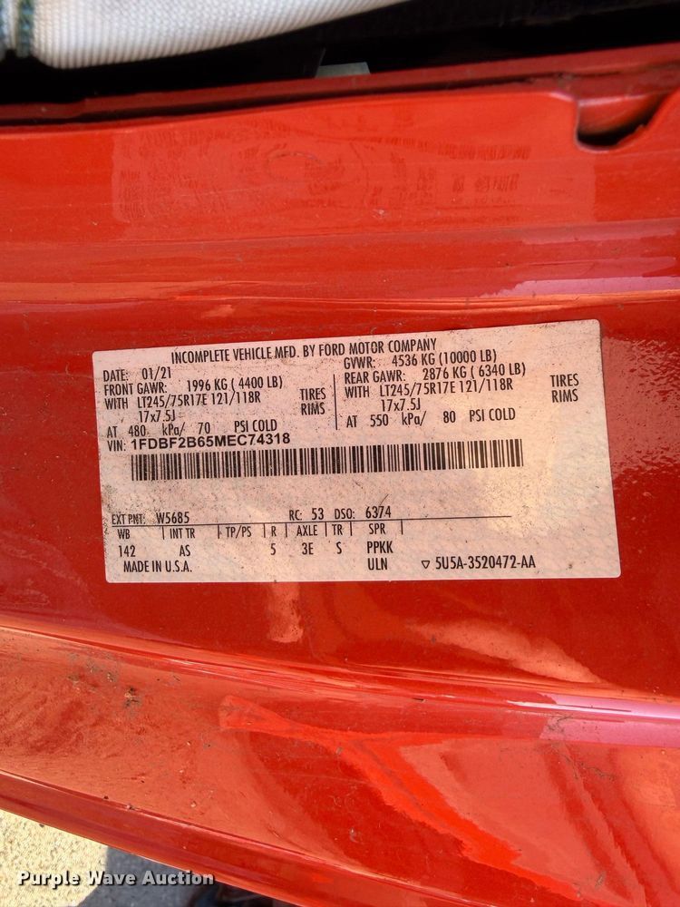 image for item FK3660 2021 Ford F250 Super Duty pickup truck cab and chassis