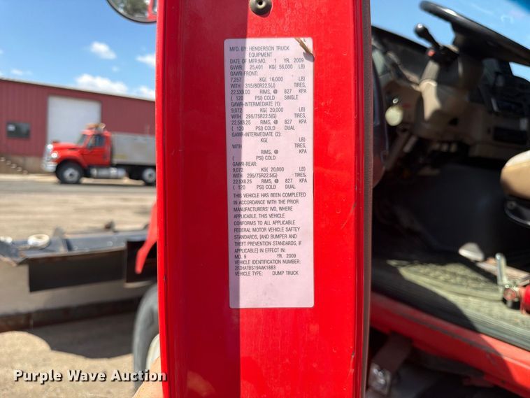image for item MQ9158 2009 Sterling L7500 dump truck