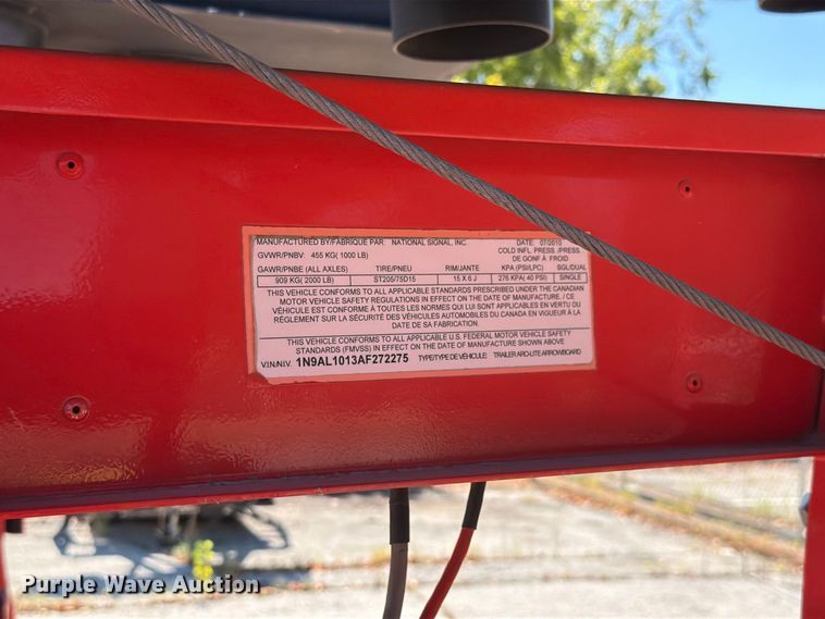 image for item NF9553 2010 National Signal arrow board trailer