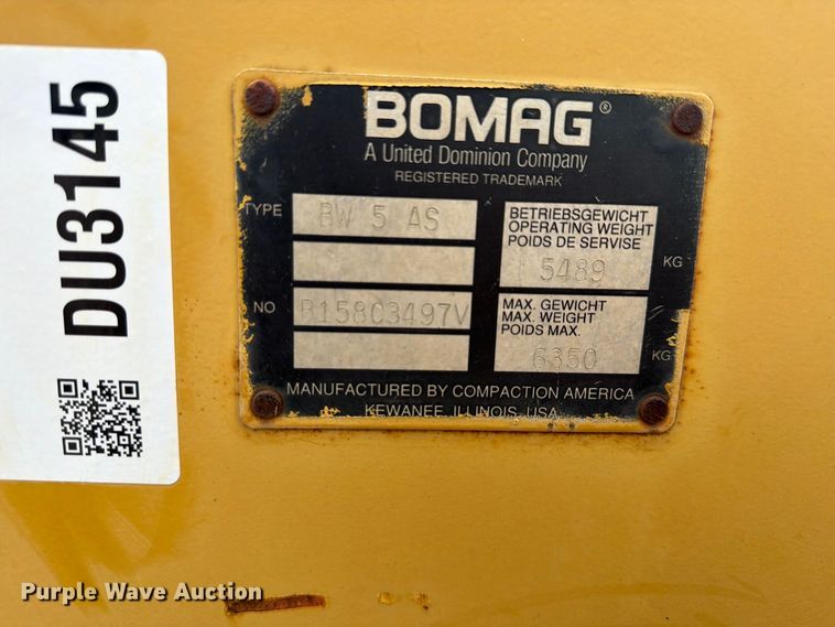 image for item DU3145 Bomag BW5AS double drum roller