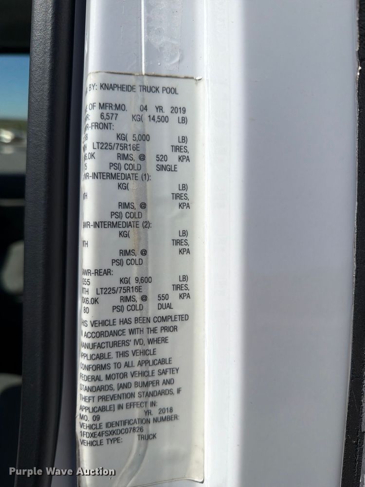 image for item DV8717 2019 Ford E450 refrigerated delivery truck