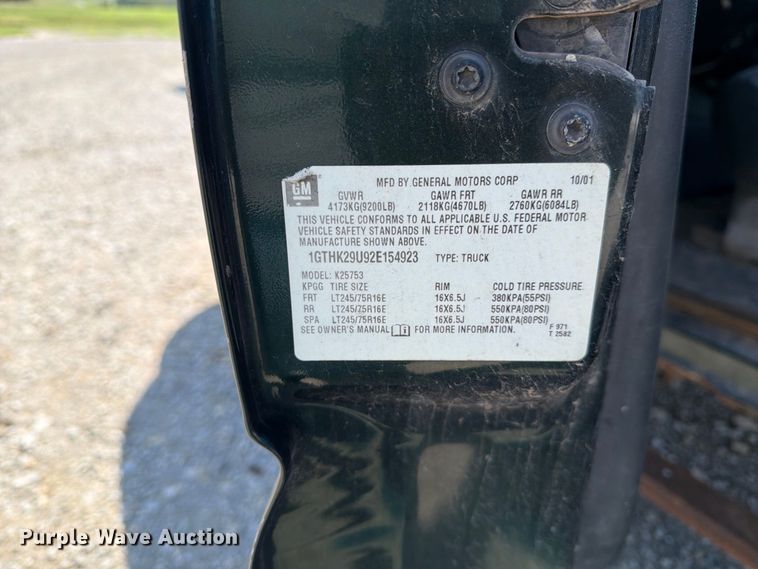image for item DZ4843 2002 GMC Sierra 2500 Ext. Cab pickup truck