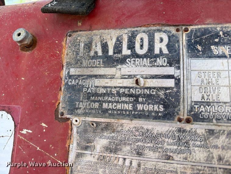 image for item DZ4867 1971 Taylor Y-12-WS forklift