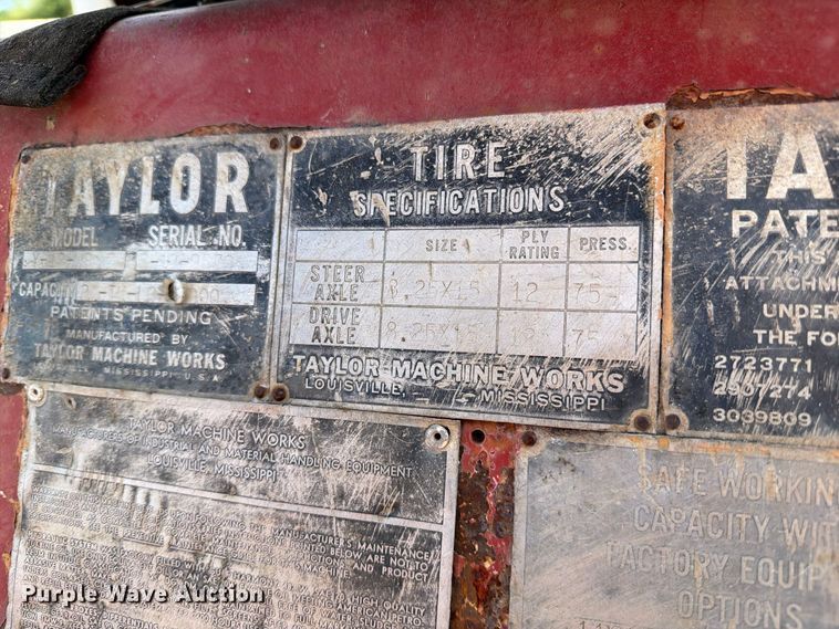 image for item DZ4867 1971 Taylor Y-12-WS forklift