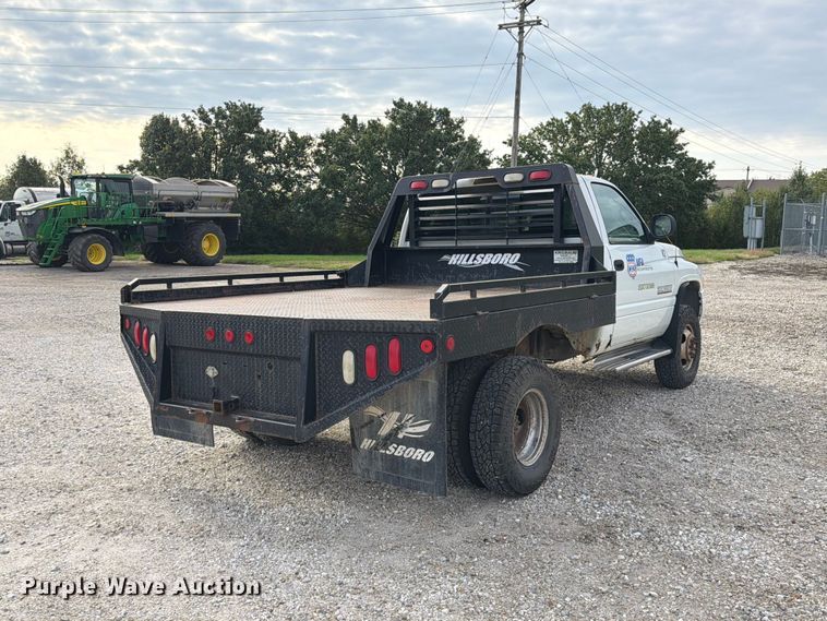 image for item DZ4897 1999 Dodge Ram 3500 flatbed pickup truck