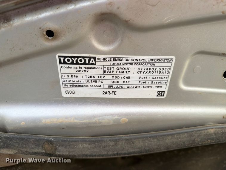 image for item EA0569 2012 Toyota Camry 