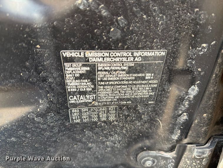 image for item EA0575 2007 Mercedes-Benz E-550 