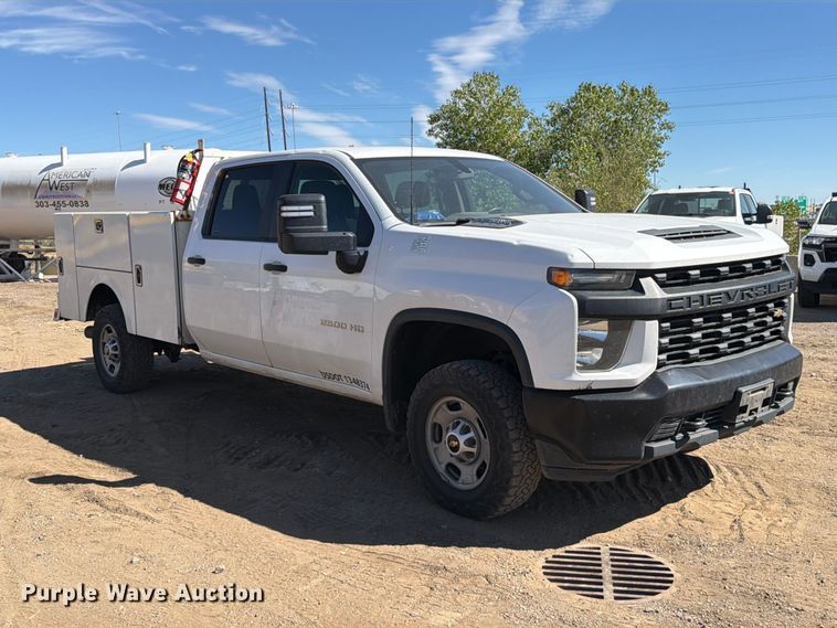 image for item ED0200 2020 Chevrolet Silverado 2500 Crew Cab utility bed pickup truck