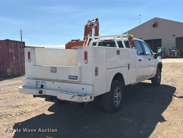 image for item ED0200 2020 Chevrolet Silverado 2500 Crew Cab utility bed pickup truck