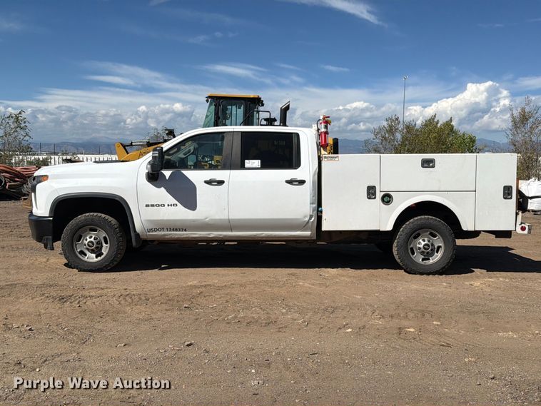 image for item ED0200 2020 Chevrolet Silverado 2500 Crew Cab utility bed pickup truck