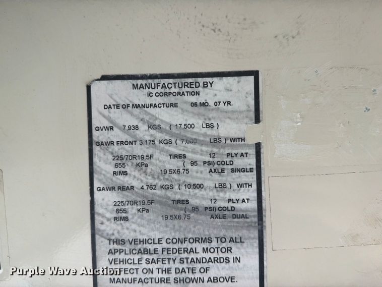 image for item ED0215 2008 IC Bus PB405 RV