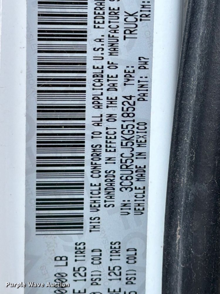image for item ED5021 2019 RAM 2500 Crew Cab pickup truck