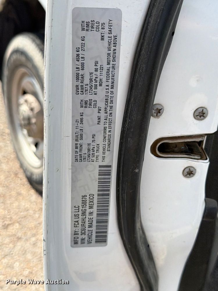 image for item ED5025 2022 RAM 2500 Crew Cab pickup truck