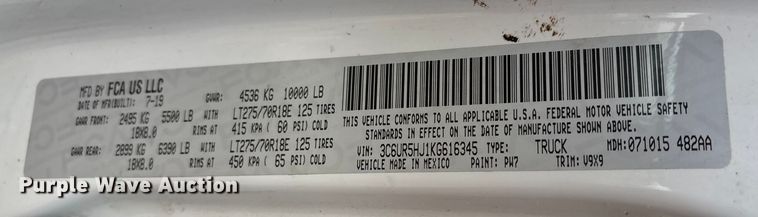 image for item ED5035 2019 RAM 2500HD Crew Cab pickup truck