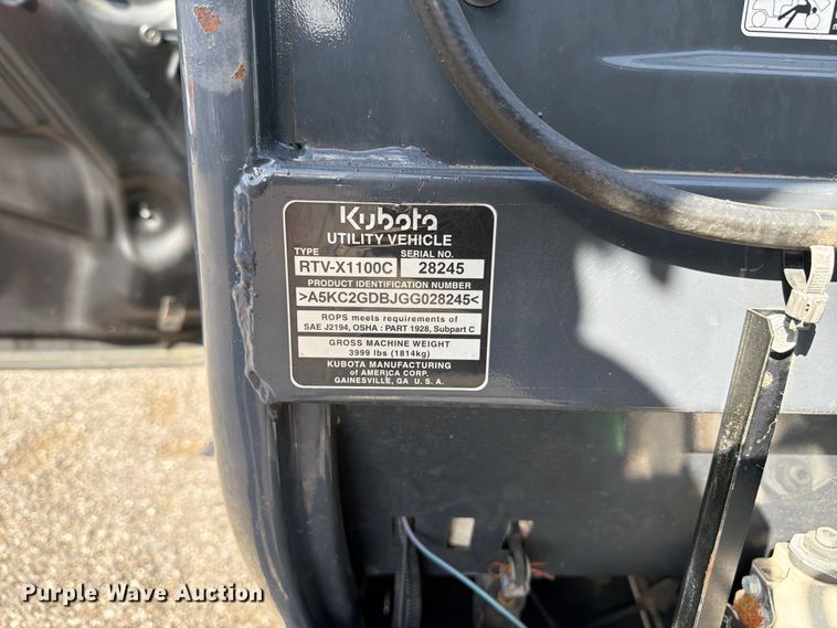 image for item EG5790 2016 Kubota RTV-X1100C utility vehicle